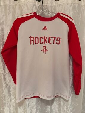 adidas Houston Rockets Long Sleeve Shirt Size Youth Medium 🔥 BL2